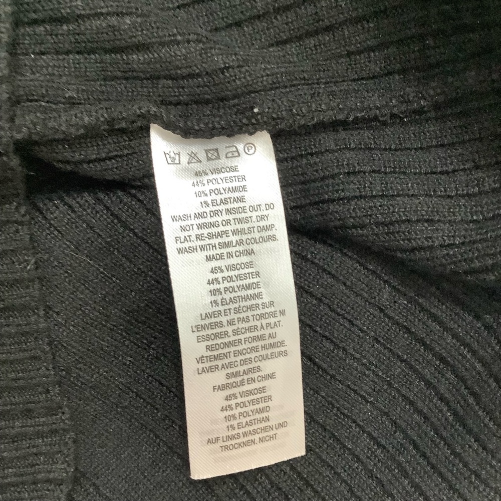 French Connection Black Long Sleeve Knit Dress - Picture 7 of 7